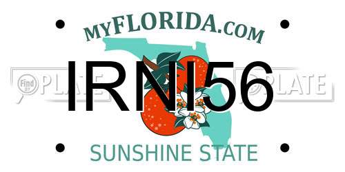 IRNI56 Florida License Plate
