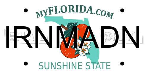 IRNMADN Florida License Plate