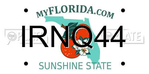 IRNQ44 Florida License Plate