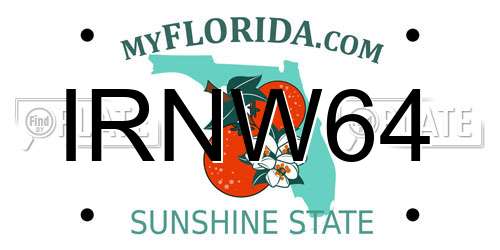 IRNW64 Florida License Plate