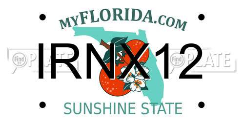IRNX12 Florida License Plate