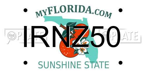 IRNZ50 Florida License Plate