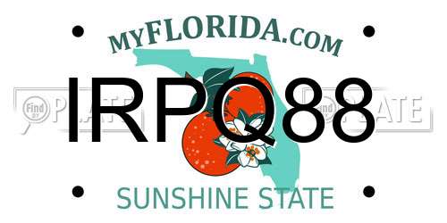 IRPQ88 Florida License Plate