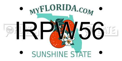 IRPW56 Florida License Plate