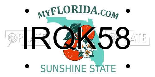 IRQK58 Florida License Plate