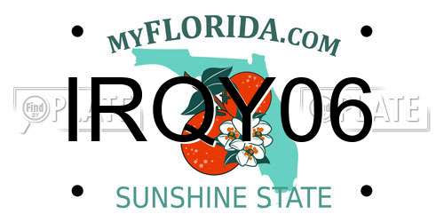 IRQY06 Florida License Plate