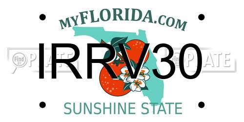 IRRV30 Florida License Plate