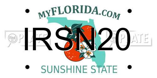 IRSN20 Florida License Plate