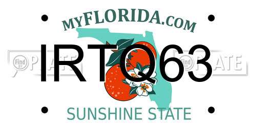 IRTQ63 Florida License Plate
