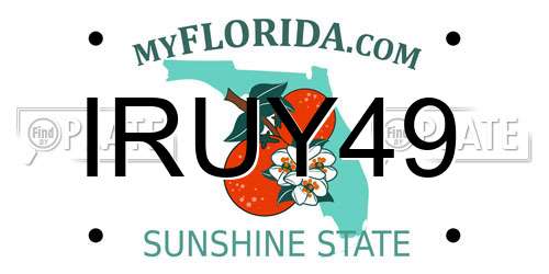 IRUY49 Florida License Plate