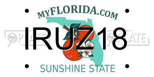 IRUZ18 Florida License Plate