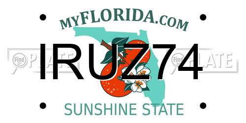 IRUZ74 Florida License Plate