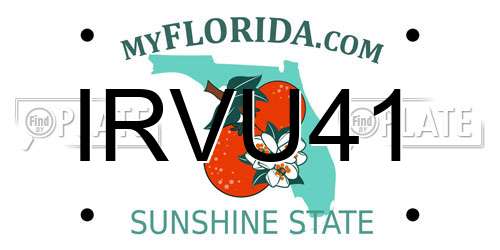 IRVU41 Florida License Plate