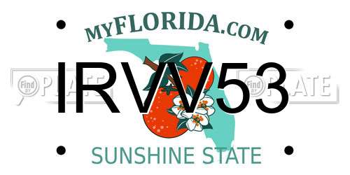 IRVV53 Florida License Plate