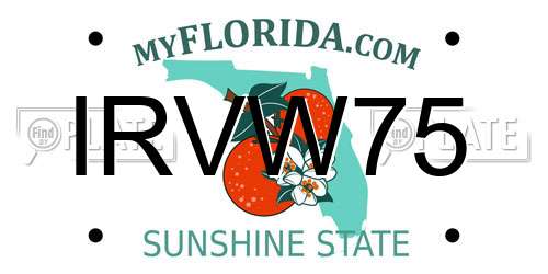 IRVW75 Florida License Plate