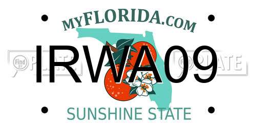 IRWA09 Florida License Plate