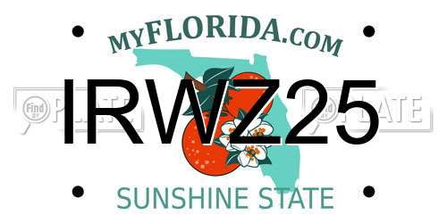 IRWZ25 Florida License Plate