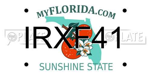 IRXF41 Florida License Plate