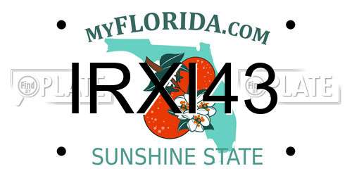 IRXI43 Florida License Plate