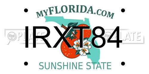 IRXT84 Florida License Plate