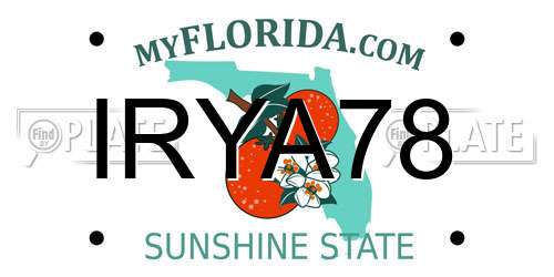 IRYA78 Florida License Plate
