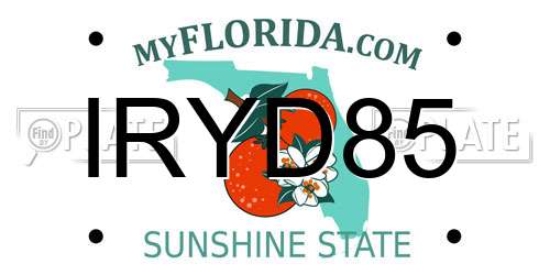 IRYD85 Florida License Plate