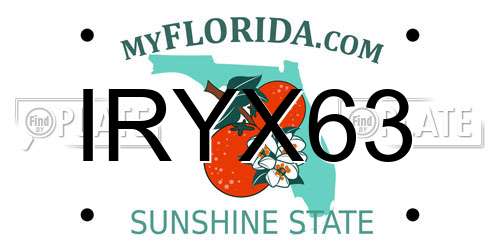IRYX63 Florida License Plate