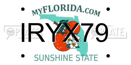 IRYX79 Florida License Plate