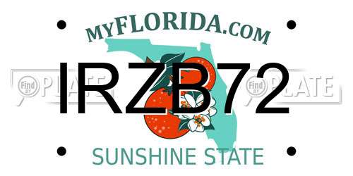 IRZB72 Florida License Plate