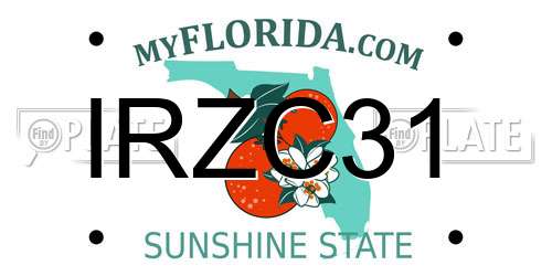 IRZC31 Florida License Plate