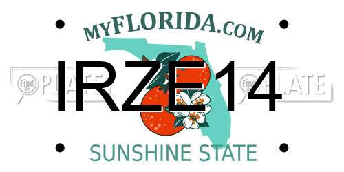 IRZE14 Florida License Plate