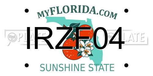 IRZF04 Florida License Plate