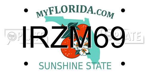 IRZM69 Florida License Plate