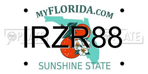 IRZR88 Florida License Plate
