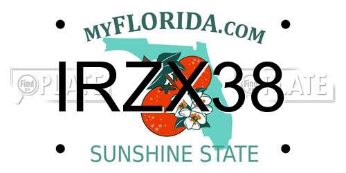 IRZX38 Florida License Plate