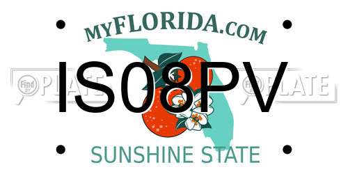 IS08PV Florida License Plate