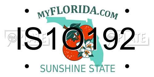 IS1O192 Florida License Plate
