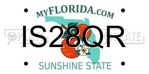 IS28QR Florida License Plate