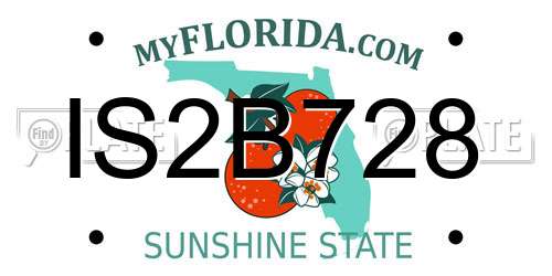 IS2B728 Florida License Plate