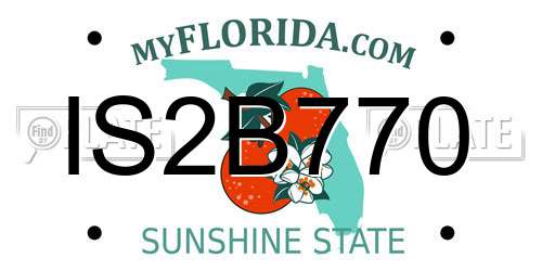 IS2B770 Florida License Plate
