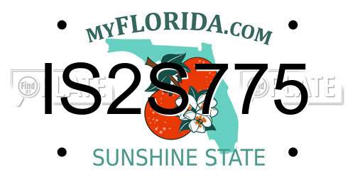IS2S775 Florida License Plate