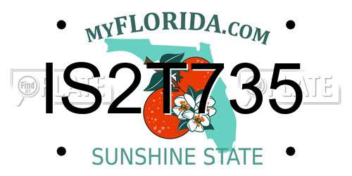 IS2T735 Florida License Plate