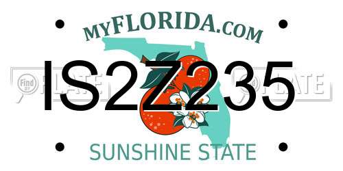 IS2Z235 Florida License Plate
