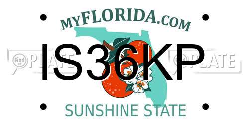 IS36KP Florida License Plate