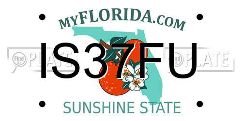 IS37FU Florida License Plate