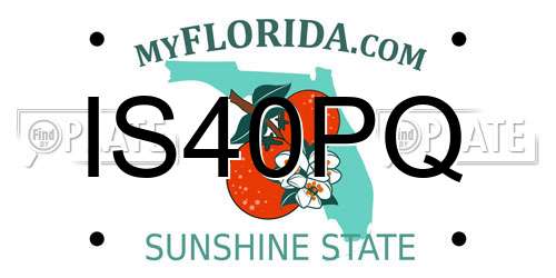 IS40PQ Florida License Plate