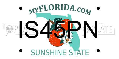 IS45PN Florida License Plate