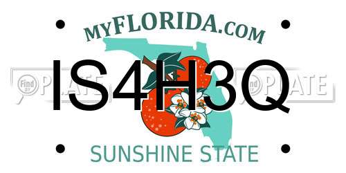 IS4H3Q Florida License Plate