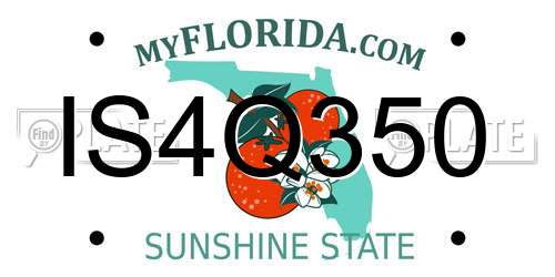 IS4Q350 Florida License Plate