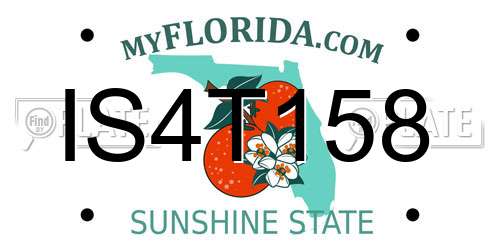 IS4T158 Florida License Plate